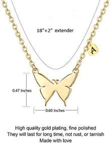 img 3 attached to 🦋 SEMBILAN 14K Gold Plated Butterfly Pendant Necklace with Alphabet Initials: Stylish Jewelry Gifts for Women, Ladies, Girls, and Teens