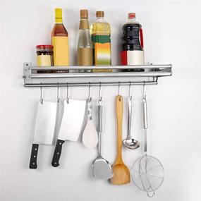 img 3 attached to Maximize Space and Organization with the Wall-Mounted Spice Rack Organizer - Perfect for Home, Restaurant, and Bar Use (5.9, 23.62)
