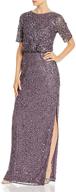 adrianna papell womens beaded moonscape logo