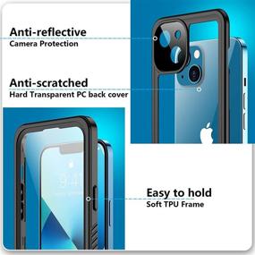 img 1 attached to SPIDERCASE iPhone 13 Case - Waterproof with Built-in Screen Protector, Heavy Duty 🕷️ Rugged Full Body Shockproof Protection Phone Case for iPhone 13 6.1 inch 2021, Black/Clear