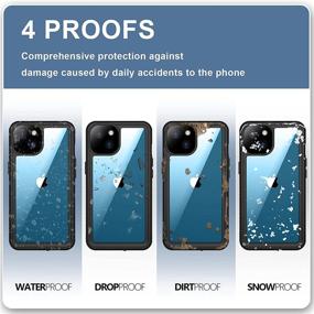 img 2 attached to SPIDERCASE iPhone 13 Case - Waterproof with Built-in Screen Protector, Heavy Duty 🕷️ Rugged Full Body Shockproof Protection Phone Case for iPhone 13 6.1 inch 2021, Black/Clear