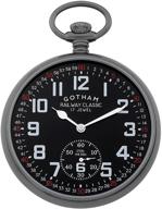 gotham gun tone mechanical railroad watch: sleek & stylish gwc14103bbk logo