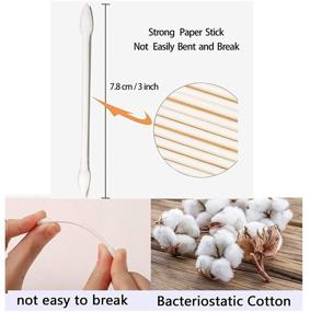 img 1 attached to 🌼 Double Precision Tips 800 Pieces Cotton Swabs with Paper Stick: Ideal Makeup Tool, 4 Packs of 200 Pieces for Convenient Application