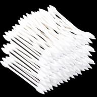 🌼 double precision tips 800 pieces cotton swabs with paper stick: ideal makeup tool, 4 packs of 200 pieces for convenient application logo
