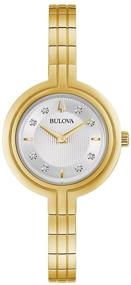 img 3 attached to 💎 Dazzle With Elegance: Bulova RhapsodyQuartz Stainless Diamond Gold Tone Women's Watches