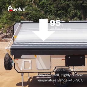 img 3 attached to 🏕️ Awnlux RV Awning Fabric Replacement: Waterproof Vinyl Shade Screen for Awnings Camping, Universal Fit Sun Shade Canopy, UV Sun Blocker, Black Strip-10' (Fabric 9'2")