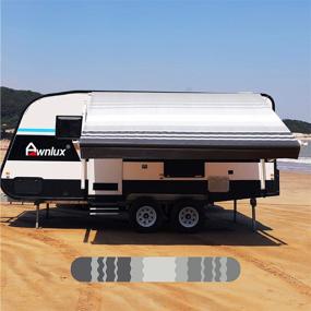 img 4 attached to 🏕️ Awnlux RV Awning Fabric Replacement: Waterproof Vinyl Shade Screen for Awnings Camping, Universal Fit Sun Shade Canopy, UV Sun Blocker, Black Strip-10' (Fabric 9'2")