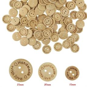 img 1 attached to 🔘 AKOAK 100 Wooden Heart Buttons - 20mm, 2 Holes - Ideal for Sewing, Scrapbooking, Crafts & DIY Decor