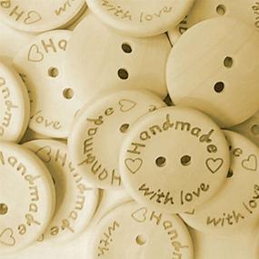 img 2 attached to 🔘 AKOAK 100 Wooden Heart Buttons - 20mm, 2 Holes - Ideal for Sewing, Scrapbooking, Crafts & DIY Decor