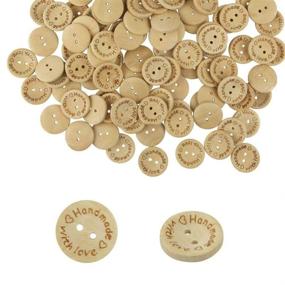 img 4 attached to 🔘 AKOAK 100 Wooden Heart Buttons - 20mm, 2 Holes - Ideal for Sewing, Scrapbooking, Crafts & DIY Decor