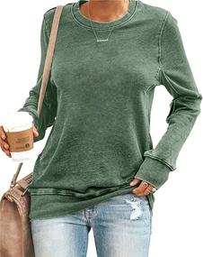 img 2 attached to SENSERISE Womens Crewneck Sweatshirt Lightweight Sports & Fitness