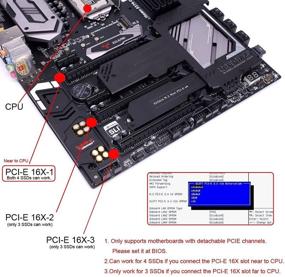 img 1 attached to Cablecc 4X NVME M.2 AHCI to PCIE Express 3.0 Gen3 X16 Raid Card VROC Raid0 Hyper Adapter: Boost Your Storage Performance