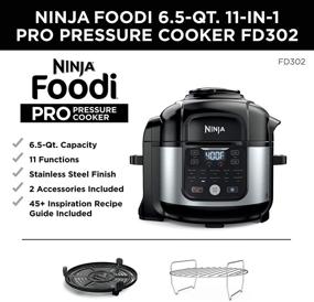 img 3 attached to 🥘 Ninja FD302 Foodi 11-in-1 Pro 6.5 qt. Pressure Cooker & Air Fryer: All-in-One Kitchen Appliance with Crisper Plate, Broil Rack, and Recipe Book