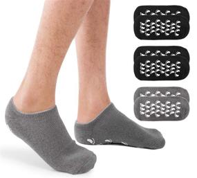 img 4 attached to 🧦 Гелевые носки для увлажнения Men's Madholly - мягкие гелевые носки для восстановления сухих ног, трещин на пятках, мозолей, шероховатой кожи (набор из 3 штук)