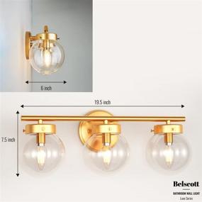 img 1 attached to 💡 Luxe Series 3 Wall Sconce - Gold Glass E12 Lighting Fixture - Max 60W Gold Bathroom Vanity Light for Hallway and Bathroom Wall Lighting