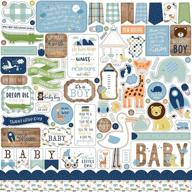 👶 echo park baby boy element sticker set - blue, green, mint, and yellow logo