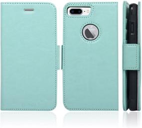img 3 attached to Navor Detachable Magnetic Wallet Case with RFID Protection and 📱 Logo Hole, Compatible for iPhone 8 Plus - Vajio Series in Mint