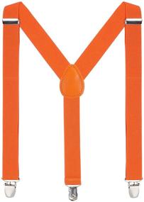 img 4 attached to 🧒 Яркие оранжевые подтяжки и галстук-бабочка для мальчиков и девочек - универсальные регулируемые подтяжки с бабочкой для детей и взрослых, от WELROG