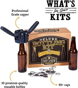img 1 attached to 🍺 Craft a Brew Deluxe Bottling Kit: Easy Homebrew Bottling Set with 10 Amber Glass Bottles, Caps, and Capper