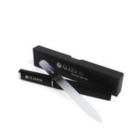 🌈 g.liane crystal glass nail file set - professional double sided etched crystal nail file for long-lasting nail art & care (rainbow black) logo