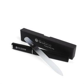 img 4 attached to 🌈 G.Liane Crystal Glass Nail File Set - Professional Double Sided Etched Crystal Nail File for Long-lasting Nail Art & Care (Rainbow Black)