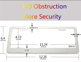 img 3 attached to 🔧 OHIDO 2 шт. Зеркальная полировка рамки для автомобильных номерных знаков из нержавеющей стали - установочный каркас с роскошным металлическим держателем и полным комплектом для установки.