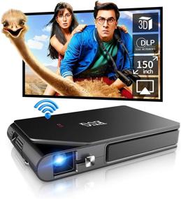 img 4 attached to 📽️ WIKISH Mini Projector: Portable Pocket Home DLP Projector for Outdoor 3D Movies with Wifi, Mirroring, and Airplay for Smartphones, PCs, TVs, HDMI, and USB
