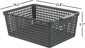 img 3 attached to 📦 Ggbin Plastic Basket 3-Pack for Efficient Organizing, Grey Basket Bins, 13.8"x10.2"x5.7