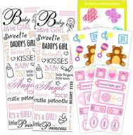 🎀 baby shower stickers set for girls: 140+ deluxe decorations & favors logo