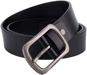 img 4 attached to 👔 Vatees Authentic Leather Belt Buckle - Adjustable Men's Accessories