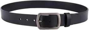 img 3 attached to 👔 Vatees Authentic Leather Belt Buckle - Adjustable Men's Accessories