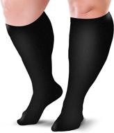 🧦 blu horn compression socks: 20-30 mmhg knee high stockings for effective compression therapy in women & men логотип