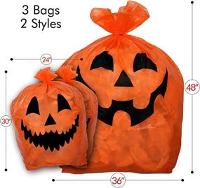 img 2 attached to 🎃 Skeleteen Waterproof Pumpkin Leaf Bags - Enhance Your Outdoor Space with Jack O Lantern Decorations - Convenient Ties Included - Available in 3 Sizes