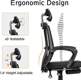 img 3 attached to 🪑 Enhance Your Office Experience with ELECWISH Massage High Back Office Chair – Black Leather Executive Chair with Flip-up Arms, Swivel & Rocking Function