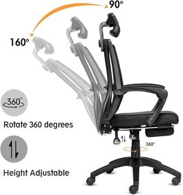 img 2 attached to 🪑 Enhance Your Office Experience with ELECWISH Massage High Back Office Chair – Black Leather Executive Chair with Flip-up Arms, Swivel & Rocking Function