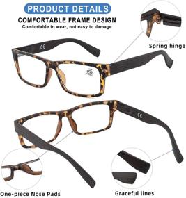 img 2 attached to 👓 PADISAE Wooden Pattern Square Anti Blue Light Reading Glasses for Men and Women - Spring Hinge Flex Readers