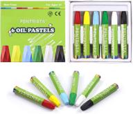 🎨 vibrant assorted colors pentrista oil pastels - 50 pack for kids' indoor activities at home and art school supplies (6 color set) logo