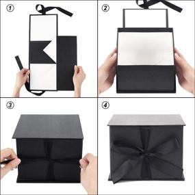 img 1 attached to 🎁 Set of 3 Elegant 7-Inch Black Gift Boxes with Lids for Father's Day, Bridesmaid Gifts, Weddings, Birthdays, and Graduation Presents