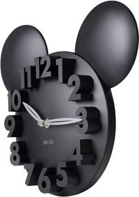 img 2 attached to MEIDI CLOCK Modern Design Mickey Mouse Big Digit 3D Wall Clock - Black, Ideal Home Decor Decoration