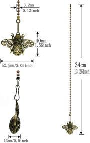 img 3 attached to 🐝 Hyamass Set of 2, 12-inch Vintage Queen Bee Charm Pendant Ceiling Fan Pulls, Chain Extenders with Ball Chain Connectors