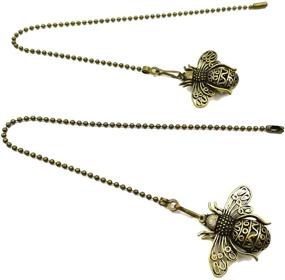 img 2 attached to 🐝 Hyamass Set of 2, 12-inch Vintage Queen Bee Charm Pendant Ceiling Fan Pulls, Chain Extenders with Ball Chain Connectors