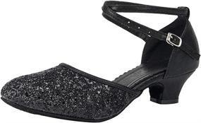 img 4 attached to SWDZM Women's Ballroom Dance Shoes: Sparkling Sequin Latin Salsa Tango Performance Dance Shoes