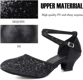 img 2 attached to SWDZM Women's Ballroom Dance Shoes: Sparkling Sequin Latin Salsa Tango Performance Dance Shoes