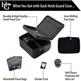 img 3 attached to Herb Guard Extra Large Smell Proof Case with Combination Lock - Holds Herbs, Spices, Teas, and Dried Foods, Including Smell Proof Jar, Built-in Tray, and Travel Bags