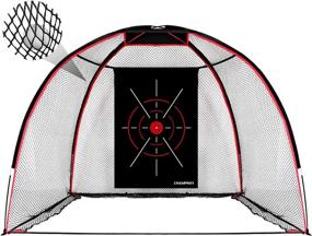 img 4 attached to 🏌️ CHAMPKEY TEPRO 10' x 7' Golf Hitting Net: Durable 5 Ply-Knotless Netting with Impact Target - Ideal for Indoor and Outdoor Training