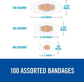 img 1 attached to 🏥 Nexcare Waterproof Bandages Family Pack - 100 Count, Assorted Sizes in Tan