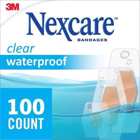 img 3 attached to 🏥 Nexcare Waterproof Bandages Family Pack - 100 Count, Assorted Sizes in Tan