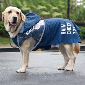 img 4 attached to Waterproof Dog Raincoat for Large Dogs - ISPET Dog Hooded Raincoat with Reflective Stripe, Lightweight, Premium Dog Poncho Raincoat for Medium and Large Dogs X-Large, Blue