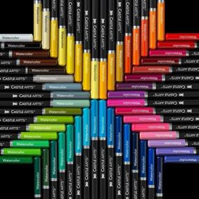 img 2 attached to 🖌️ Castle Art Supplies 72 Watercolor Pencils Zip-Up Set: Vibrant Colors for Beautiful Blended Effects. Ideal for Adults, Kids, and Artists. Includes Travel Case.