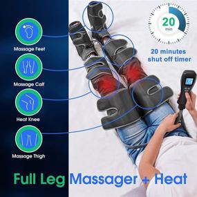img 3 attached to 🔥 Heated Leg Massager for Improved Circulation, Compression Calf Thigh Foot Massage, Relief for Muscle Pain, Sequential Boots Device with Handheld Controller featuring 4 Modes and 4 Intensity Levels